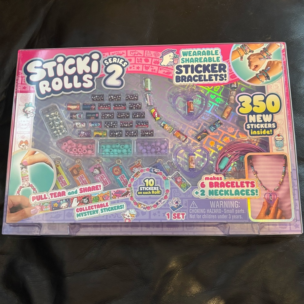 Sticki Rolls Sticki Station Series 2 - 350 NEW Stickers - COLLECTORS Station